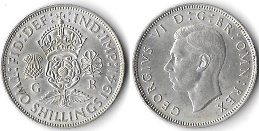 Grande Bretagne 2 Shillings 1941 monnaies grande bretagne 2 shillings 1941