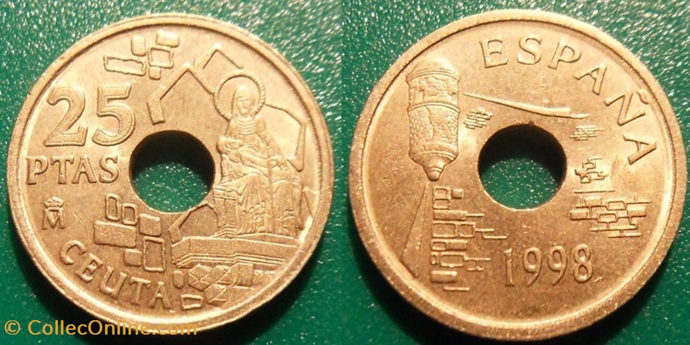 25 Pesetas 1998 Ceuta monnaie monde espagne 25 pesetas 1998 ceuta