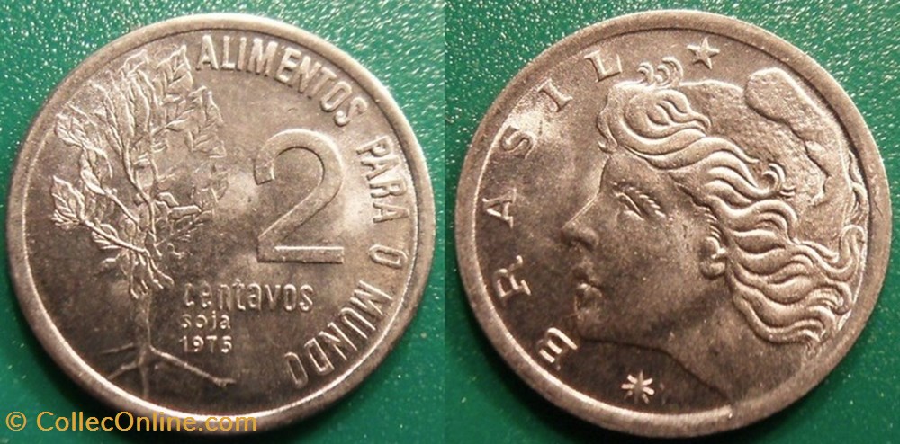 2 Centavos 1975 monnaie monde bresil 2 centavos 1975