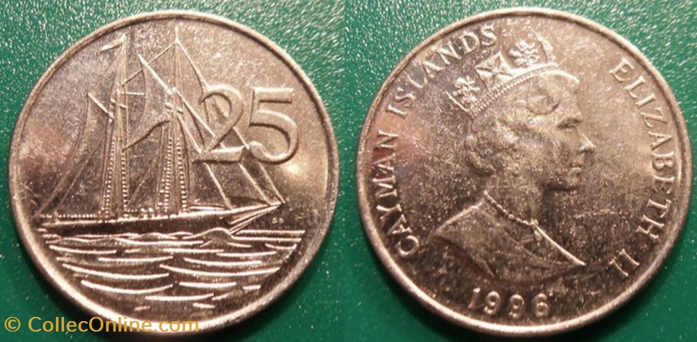 25 Cents 1996 monnaie monde ile cayman 25 cents 1996