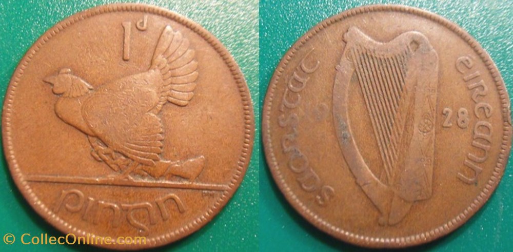 1 Pingin 1928 monnaie monde irlande 1 pingin 1928