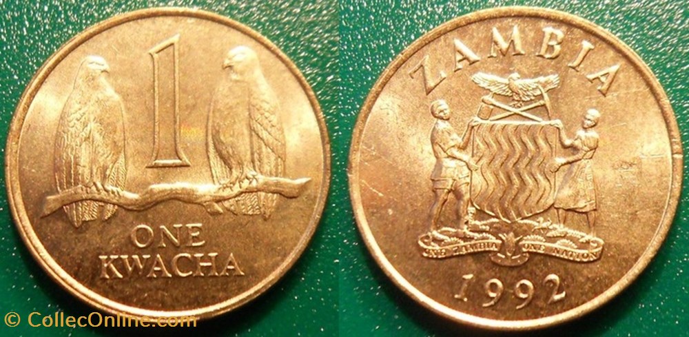 1 Kwacha 1992 monnaie monde zambie 1 kwacha 1992
