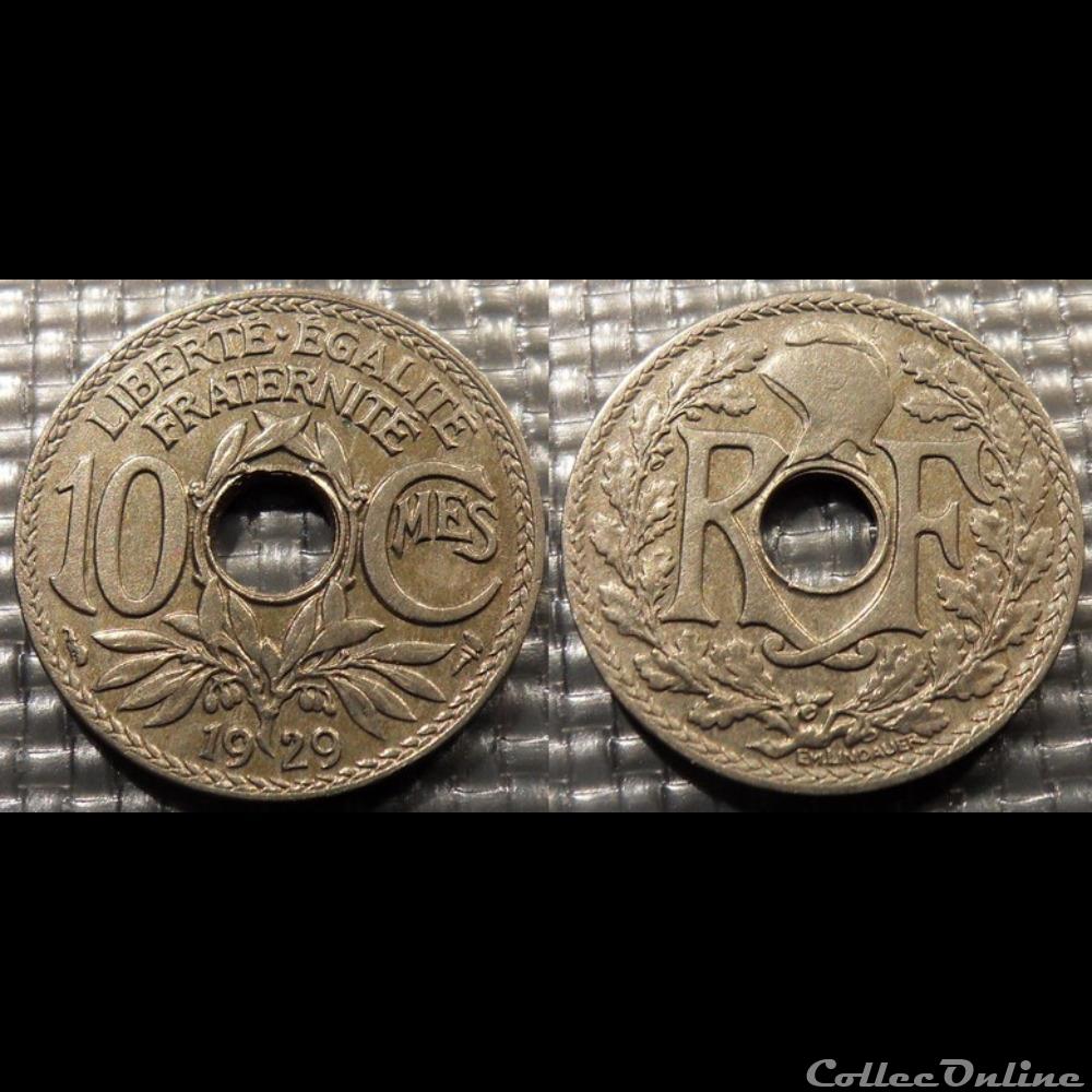 Dc 10 centimes EM Lindauer 1929 21mm 4g monnaie france moderne dc 10 centimes em lindauer 1929 21mm 4g