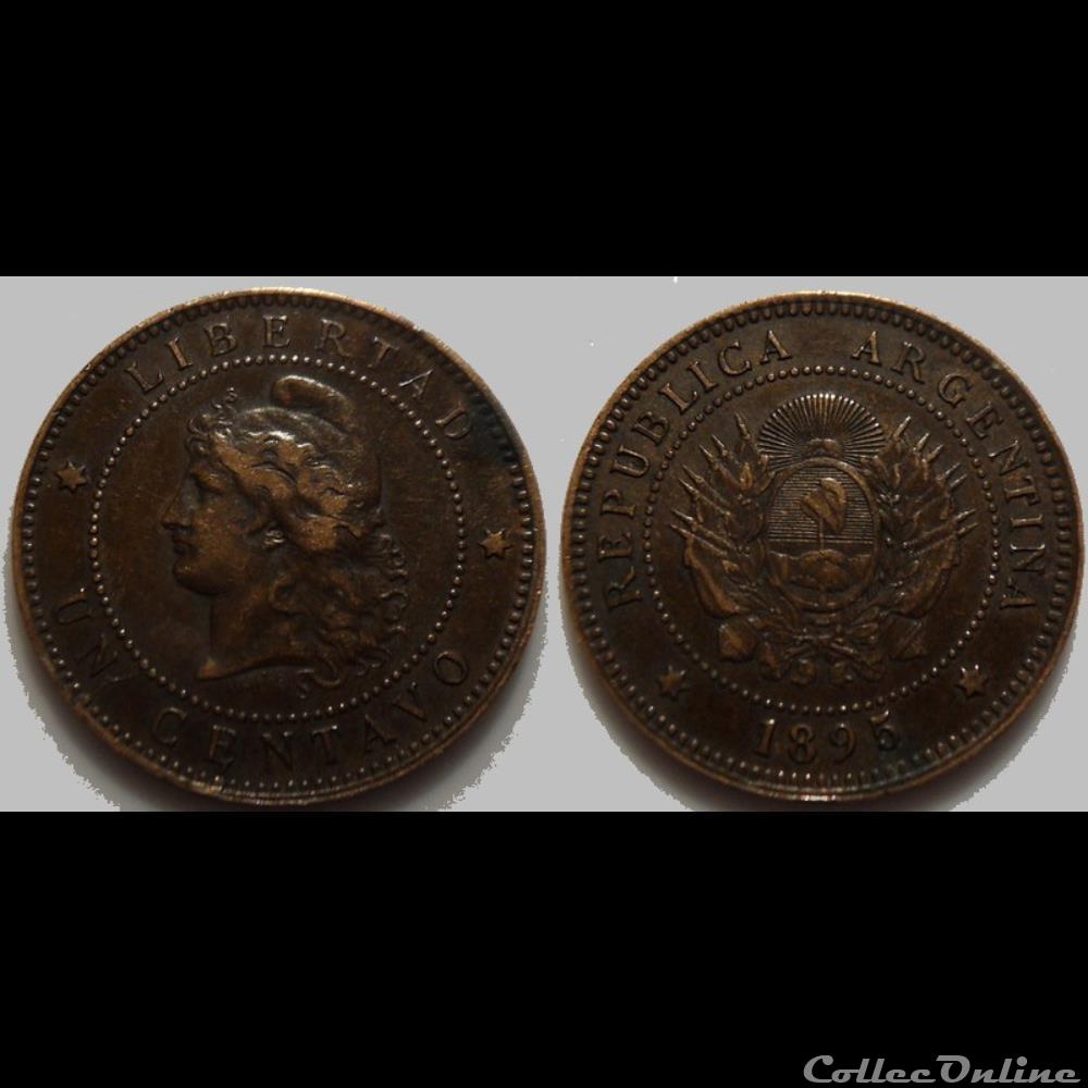 Argentine 1 Centavo 1895 monnaie monde romaine argentine 1 centavo 1895