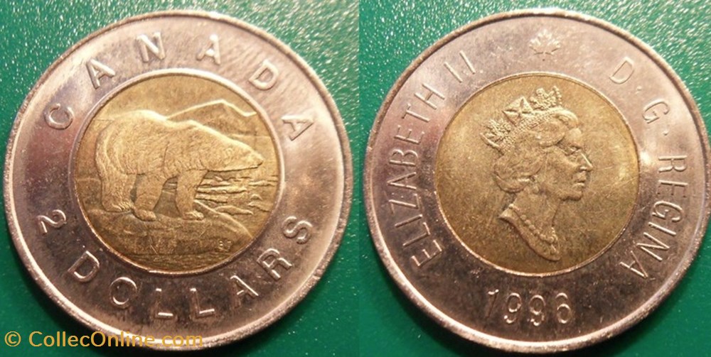2 Dollars 1996 monnaie monde canadum 2 dollars 1996