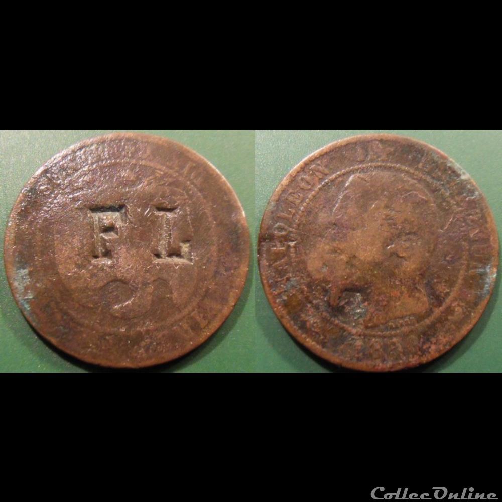 Monnaie Napoléon III 10c contremarquée FL autre monnaie napoleon iii 10c contremarquee fl