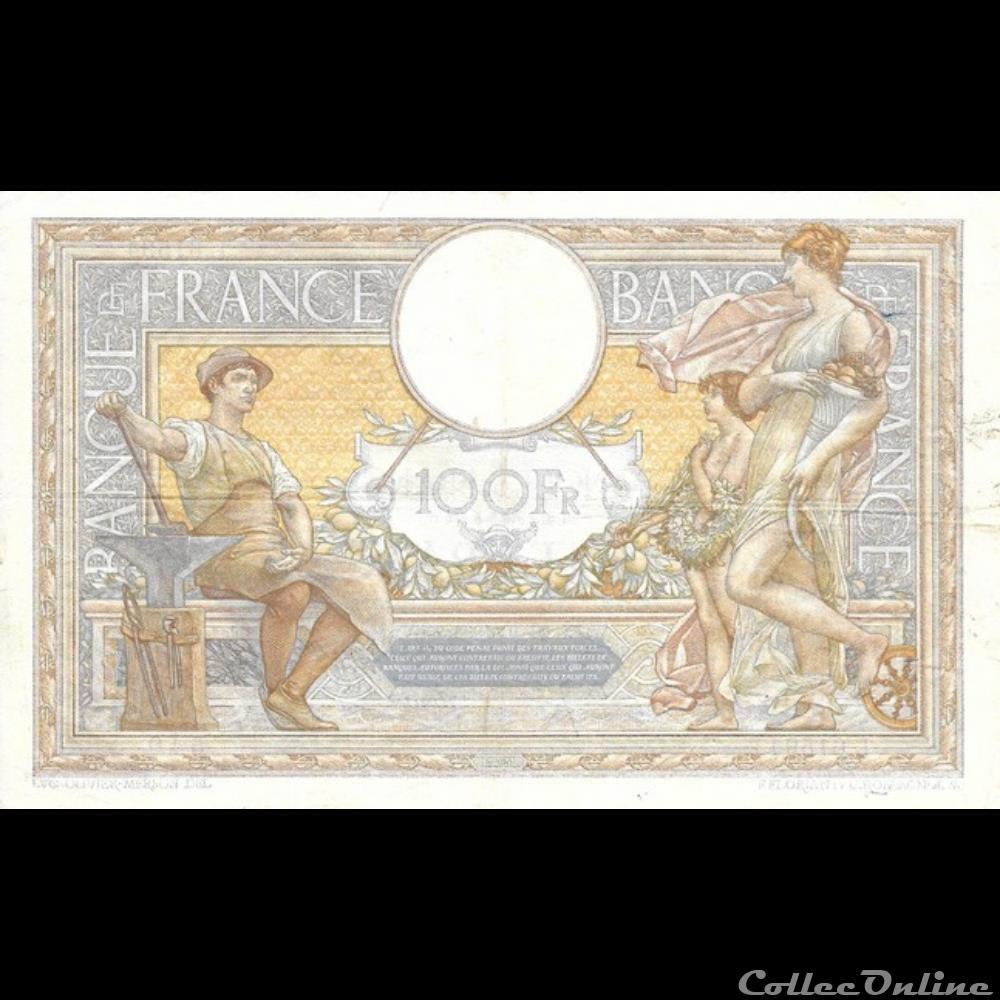 100 Francs Luc Olivier Merson type 1906 modifié billets europe france 100 francs luc olivier merson type 1906 modifie