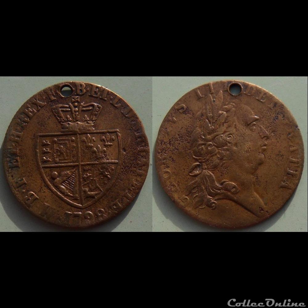 Grande Bretagne Jeton Georges III 1798 monnaie monde moderne grande bretagne jeton georges iii 1798