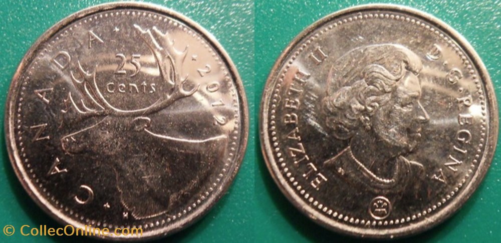 monnaie monde canadum 25 cents 2012