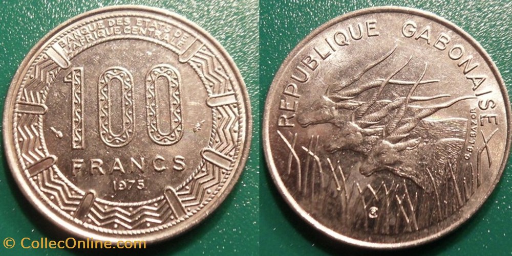 monnaie monde gabon 100 francs 1975