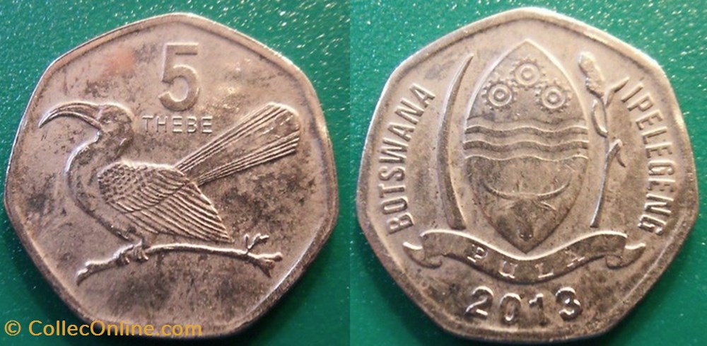 monnaie 5 thebe 2013