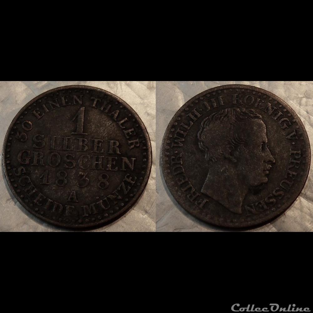 monnaie monde allemagne 1 silber groschen 1838