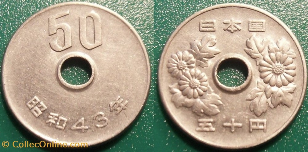 monnaie monde japon 50 yen 1968