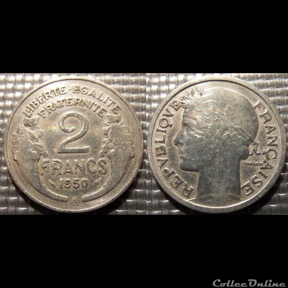 Jf 2 francs Morlon 1950 B 27mm 2.2g monnaie france moderne jf 2 francs morlon 1950 b 27mm 2 2g