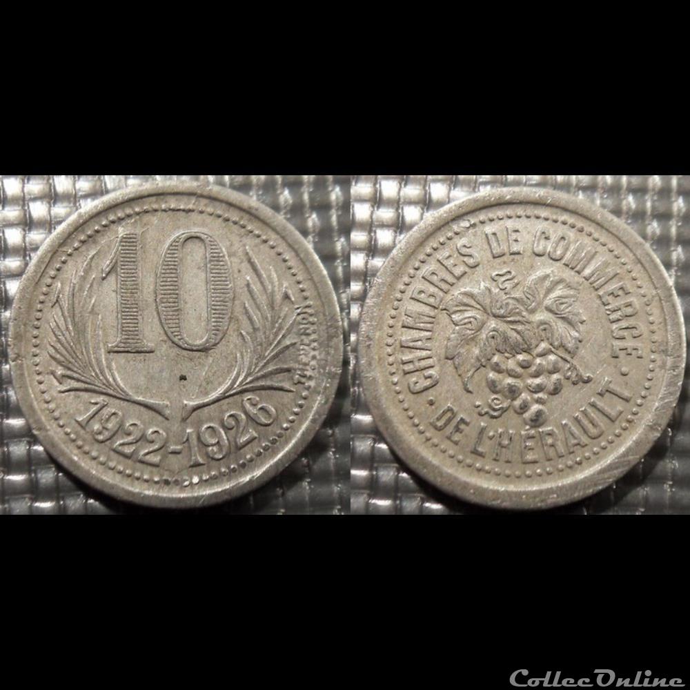 p- MN Hérault 10 C. 1922-1926 Al Elie:15.11 monnaies paranumismatique jetons poids p mn herault 10 c 1922 1926 al elie 15 11