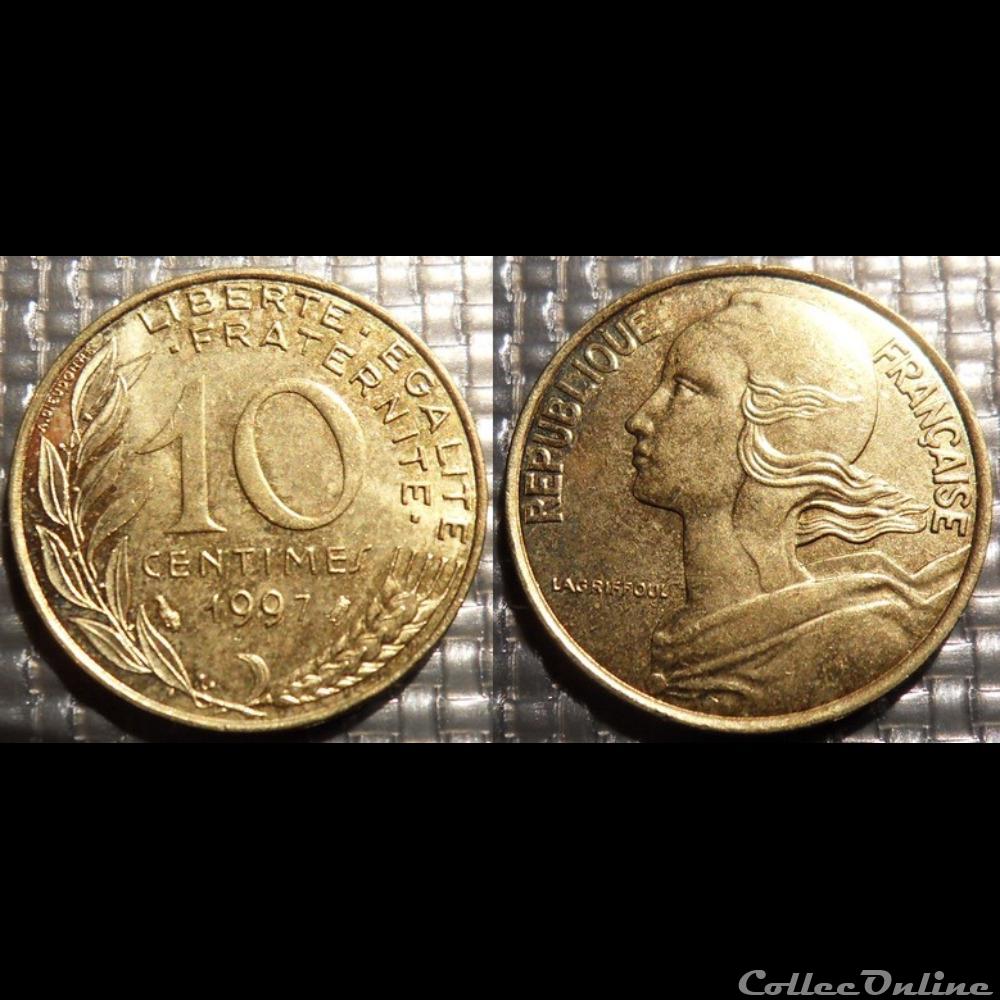 Di 10 centimes Marianne 1997 20mm 3g monnaie france moderne di 10 centimes marianne 1997 20mm 3g