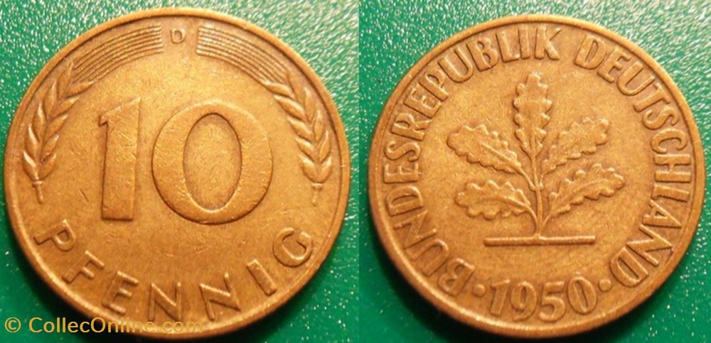 10 Pfennig 1950 monnaie monde allemagne 10 pfennig 1950