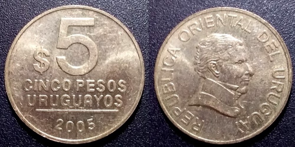 5 Pesos 2005 monnaies monde uruguay 5 pesos 2005