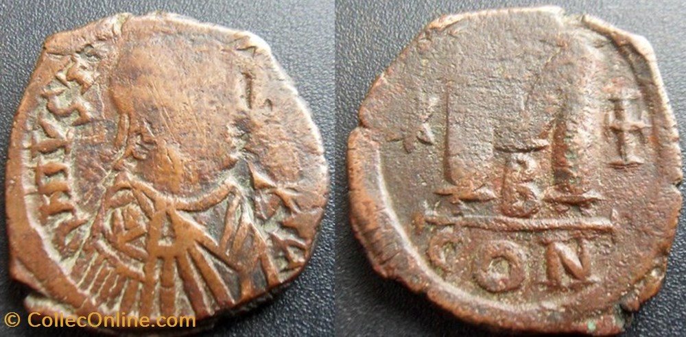 monnaies byzantines justin ier follis 522 527 constantinople
