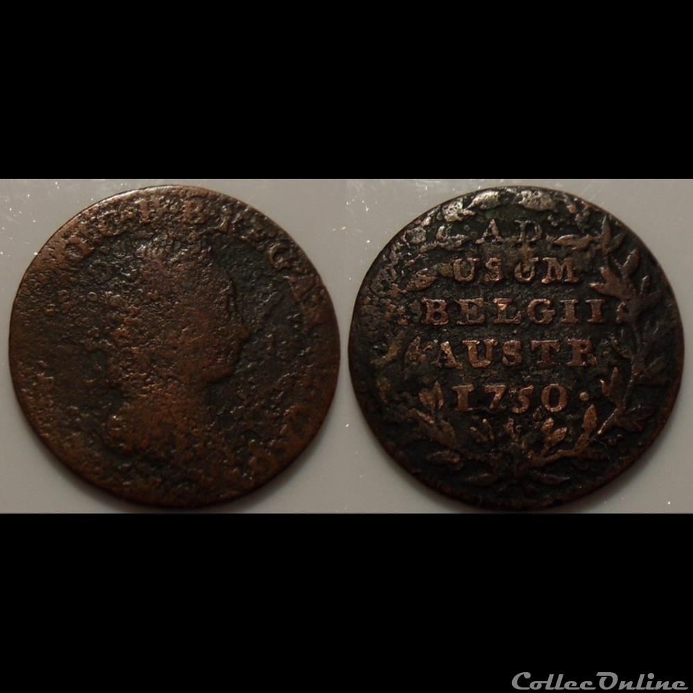 Pays Bas Autrichien 2 Liards 1750 monnaie monde colony pays bas autrichien 2 liards 1750