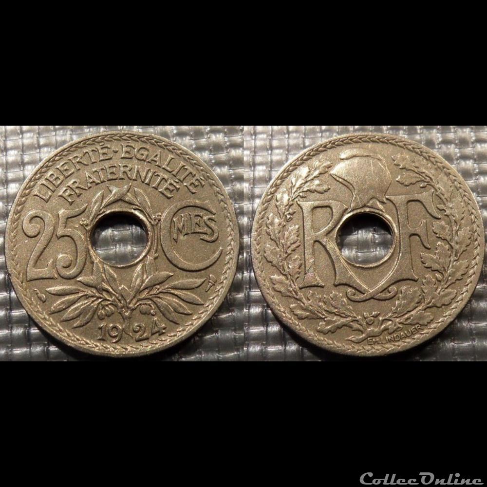 Fd 25 centimes EM Lindauer 1924 24mm 5g monnaie france moderne fd 25 centimes em lindauer 1924 24mm 5g