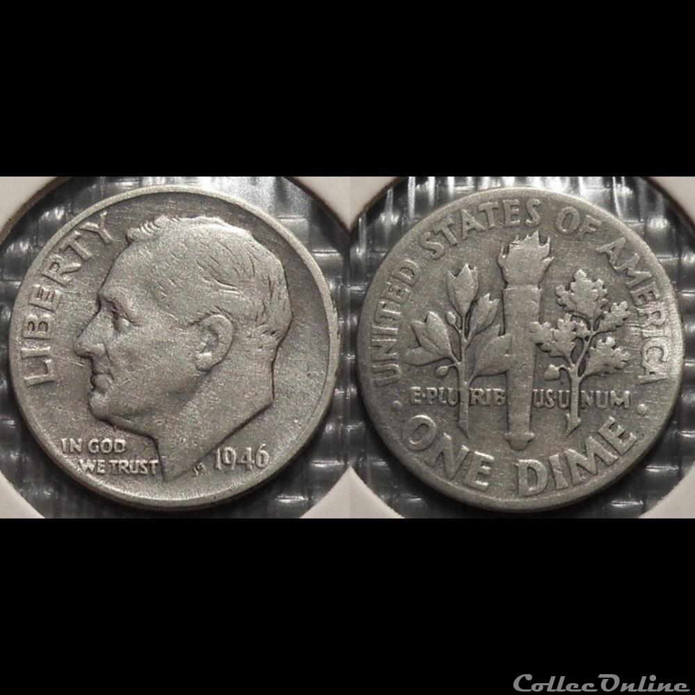 monnaie france moderne usa one dime 1946