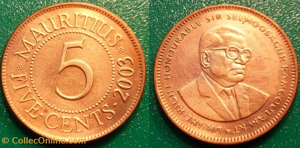 5 Cents 2003 monnaie monde maurice 5 cents 2003