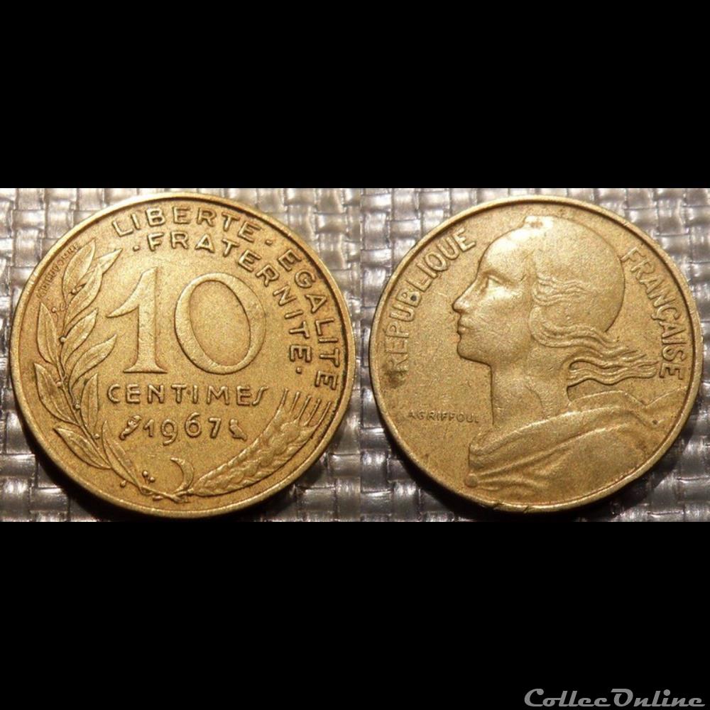 Di 10 centimes Marianne 1967 20mm 3g monnaie france moderne di 10 centimes marianne 1967 20mm 3g