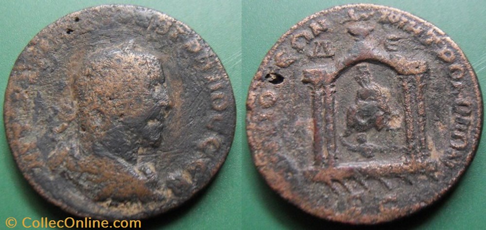 F- L'Anarchie Militaire-Trébonien Galle-Provinciale Sesterce monnaie antique av jc ap romaine republicaine imperiale f anarchie militaire trebonien galle provinciale sesterce