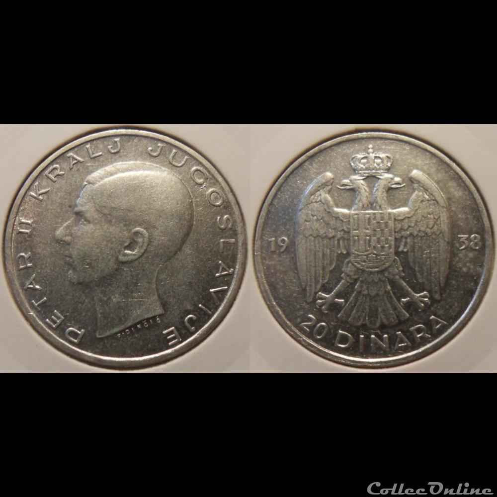 monnaie antique romaine yougoslavie 20 dinara 1938
