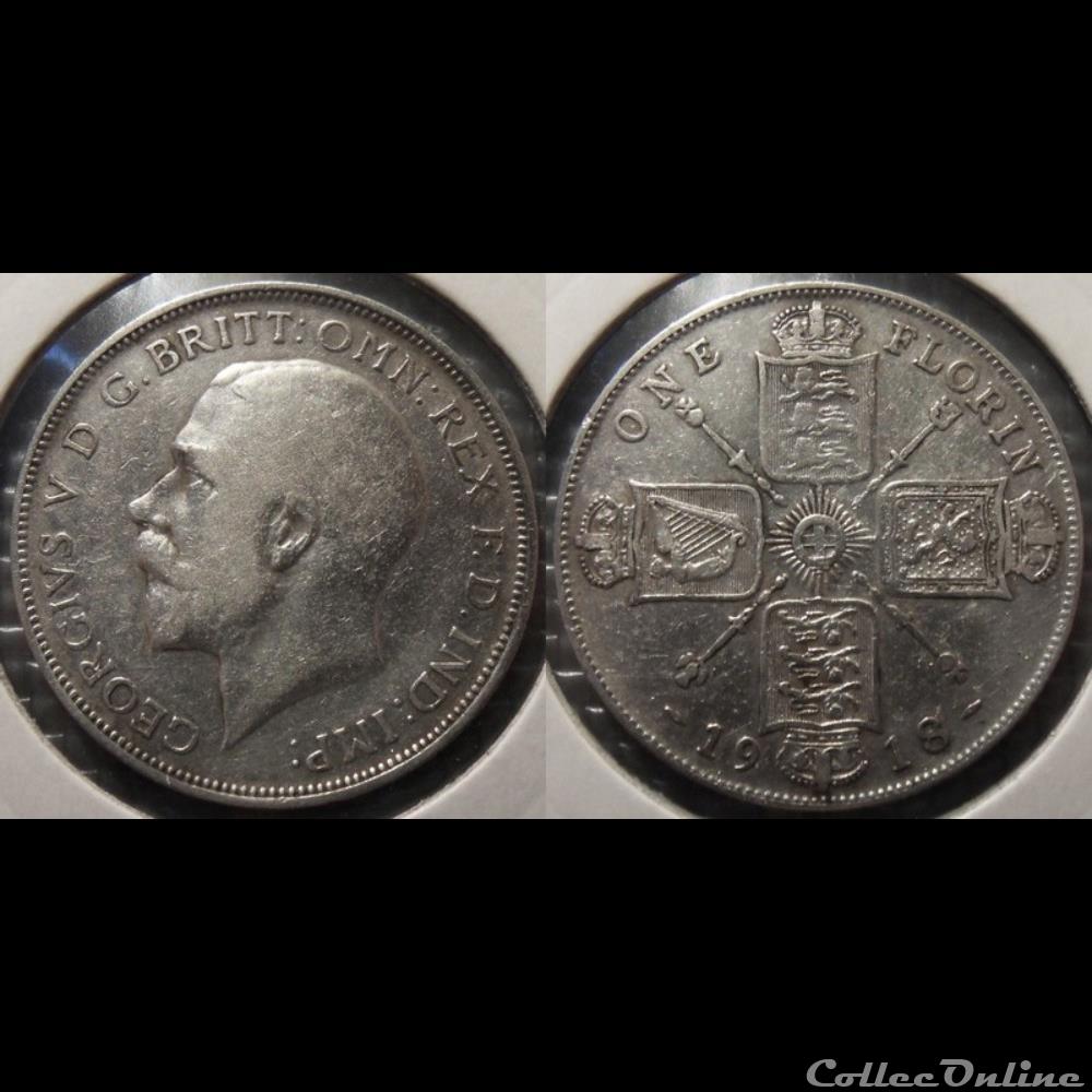 Grande Bretagne 1 Florin 1918 monnaie france moderne grande bretagne 1 florin 1918