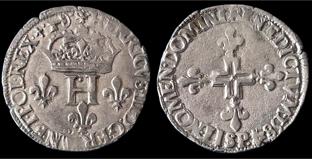 monnaies europe medievale france royales henri iii double sol parisis 1584 dijon