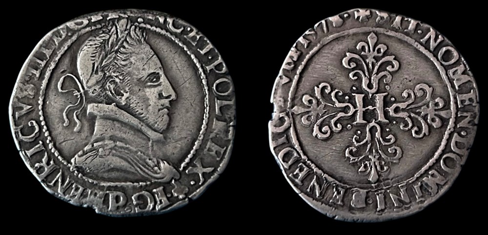 monnaies europe medievale france royales henri iii demi franc 1578 dijon