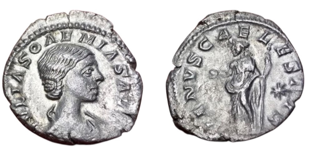 Denier Julia Soaemias monnaies antiques romaines imperiales et republicaines denier julia soaemias