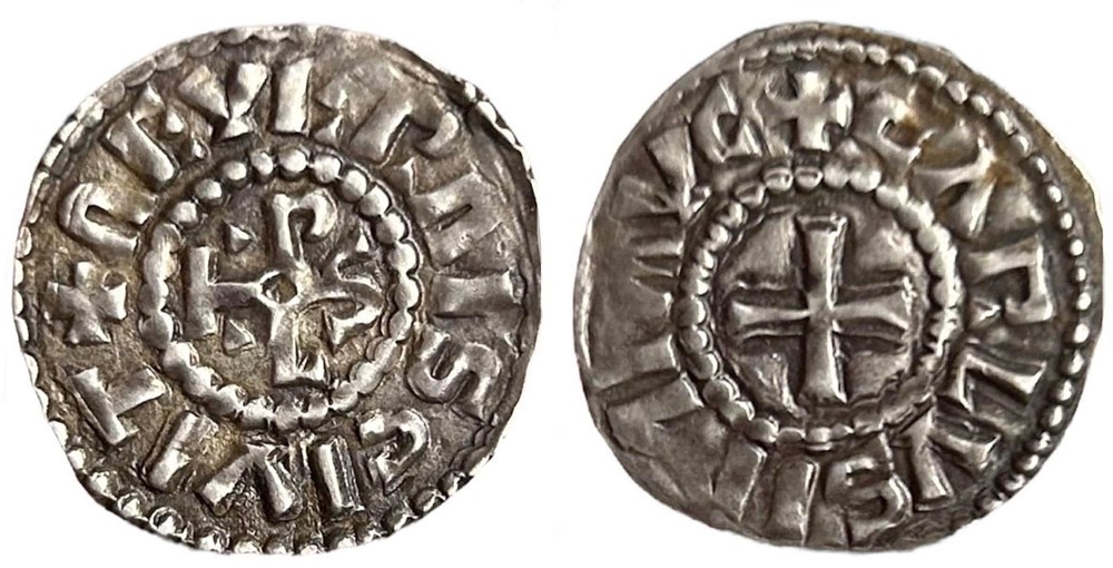 Charles le Chauve Denier immobilisé Nevers monnaies europe medievale france carolingiennes charles le chauve denier immobilise nevers