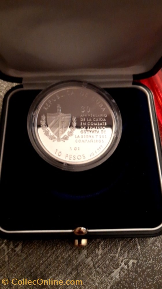 10 pesos 1997 argent mort du che CUBA monnaie 10 pesos 1997 argent mort du che cuba