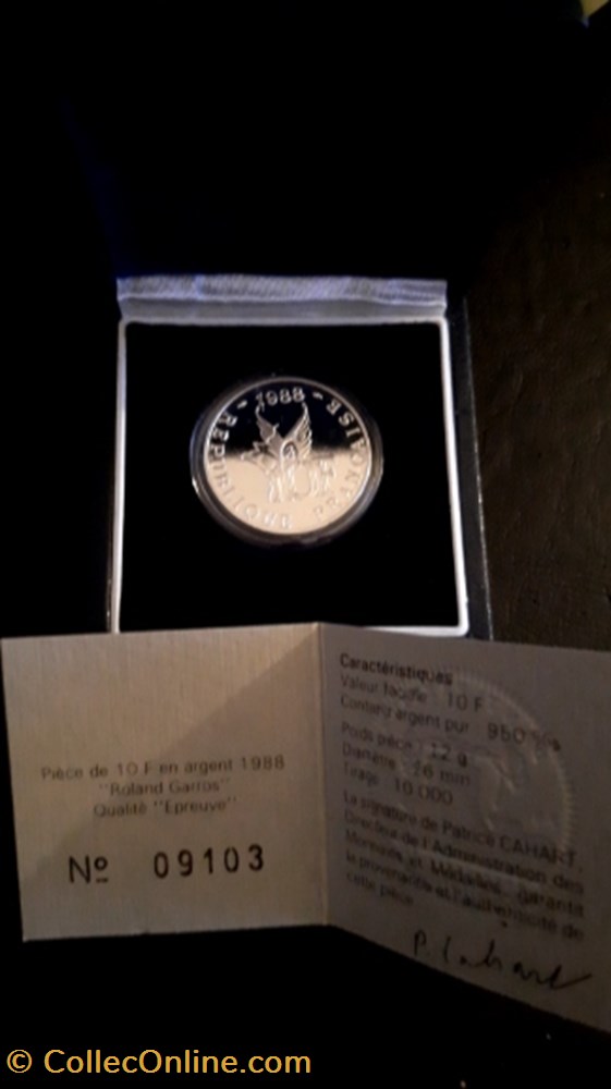 10 francs BE Rolland garros monnaie 10 francs be rolland garros