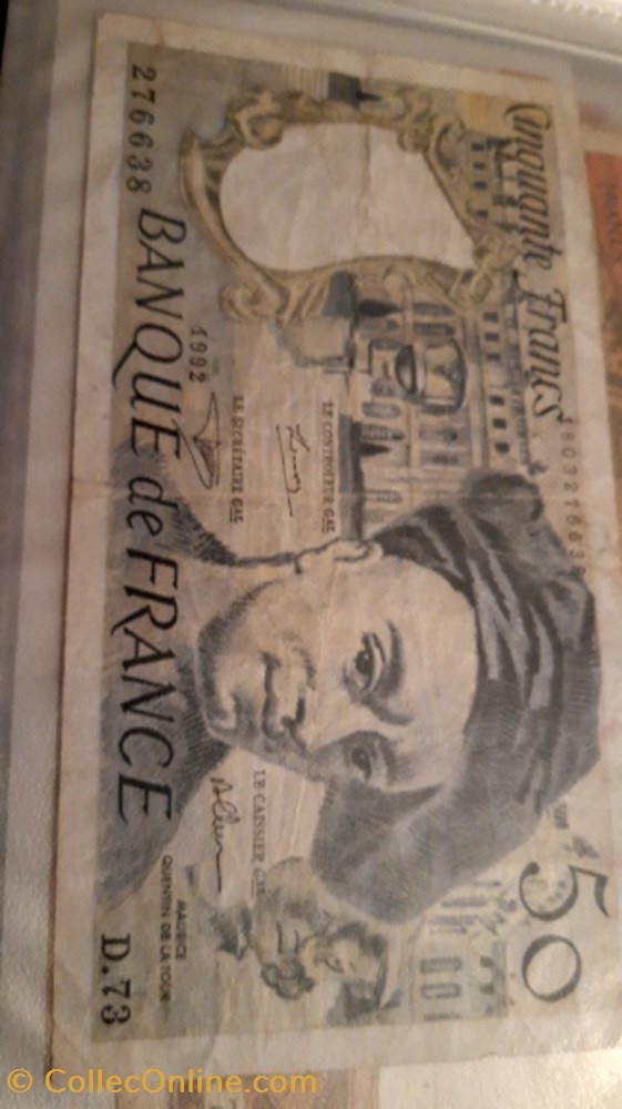 50 francs 1992 quentin de la tour billet 50 francs 1992 quentin de la tour