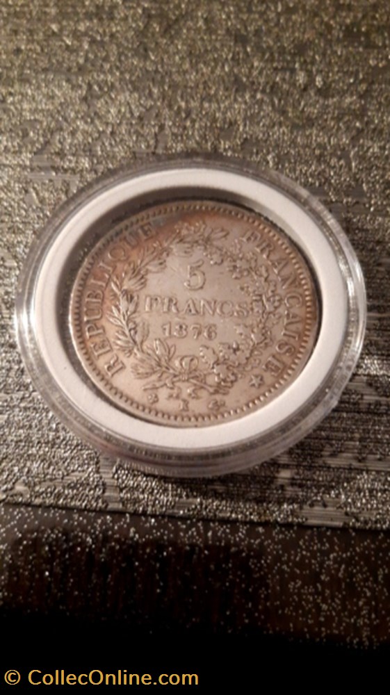 5 francs 1876 K Hercule monnaie 5 francs 1876 k hercule