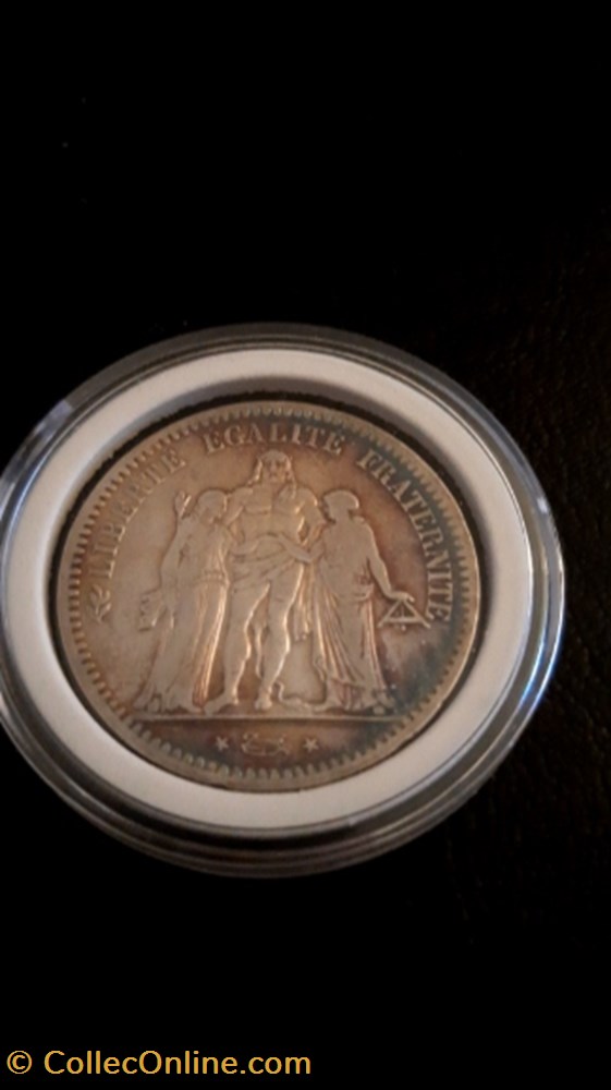 5 francs 1849 A Hercule IIe république monnaie 5 francs 1849 a hercule iie republique