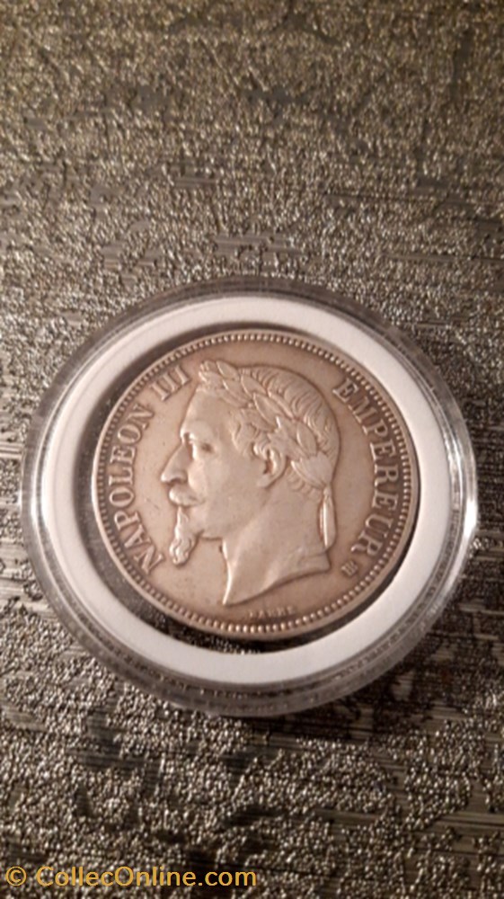 5 francs 1869 BB Napoleon III tête laurée monnaie 5 francs 1869 bb napoleon iii tete lauree