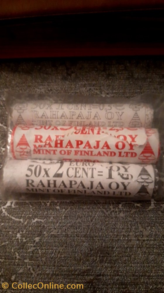Rouleaux 1,2,5 centimes 2008 Finlande monnaie euro rouleaux 1 2 5 centimes 2008 finlande