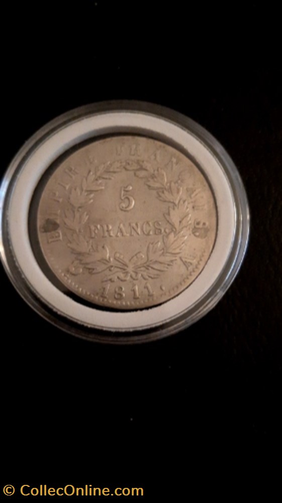 5 francs 1811 A Napoleon Empereur,Empire français monnaie 5 francs 1811 a napoleon empereur empire francais