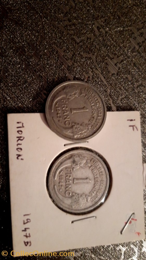 1 franc 1947 et 1947 B alu Morlon monnaie 1 franc 1947 et 1947 b alu morlon