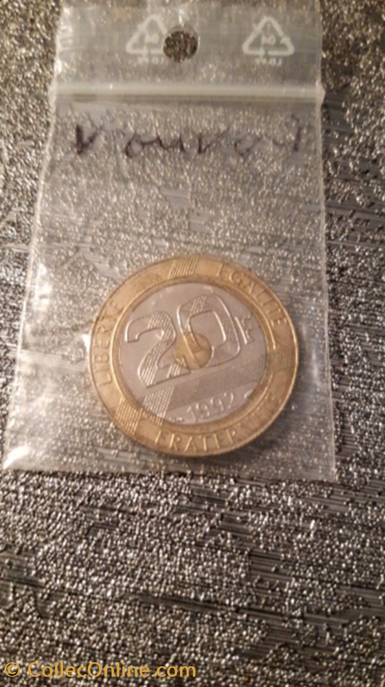 20 francs 1992 Mont saint michel "V" ouvert monnaie 20 francs 1992 mont saint michel v ouvert