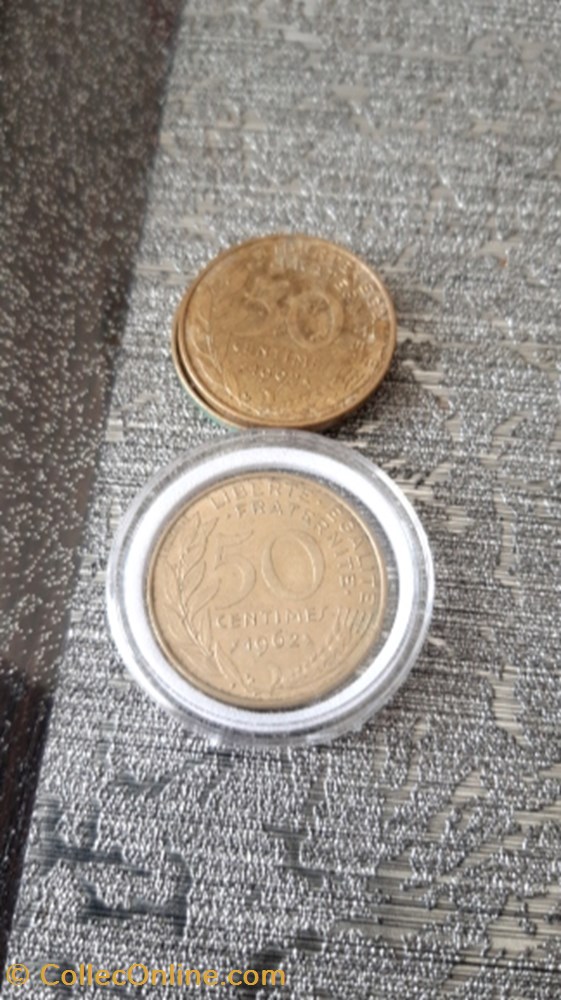 monnaie 50 centimes 1962 marianne 4 plis