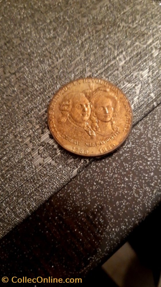medaille 1989 bi centenaire de la revolution francaise louis xvi et marie antoinette