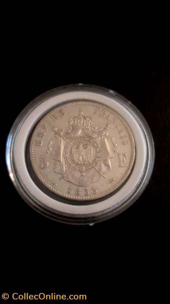 monnaie 5 francs 1855 a napoleon iii tete nue
