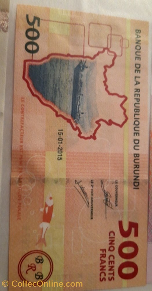 500 francs 2005 Burundi billet 500 francs 2005 burundi