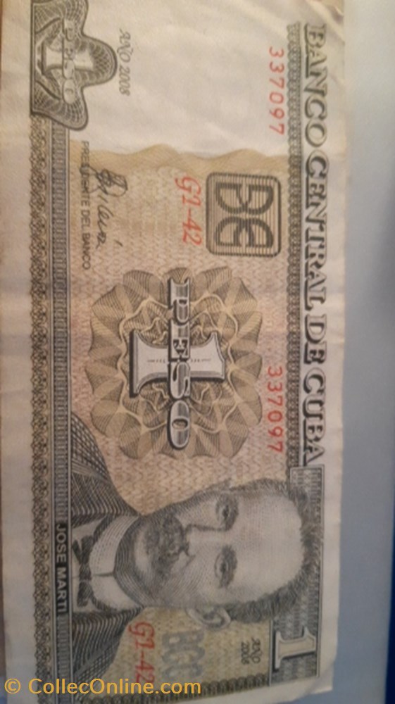 billet 1 peso 2008 cuba